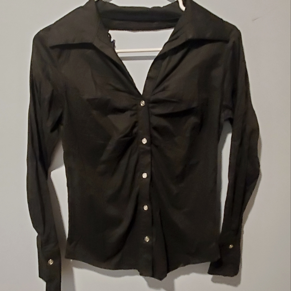 Gold Flava black button up shirt
